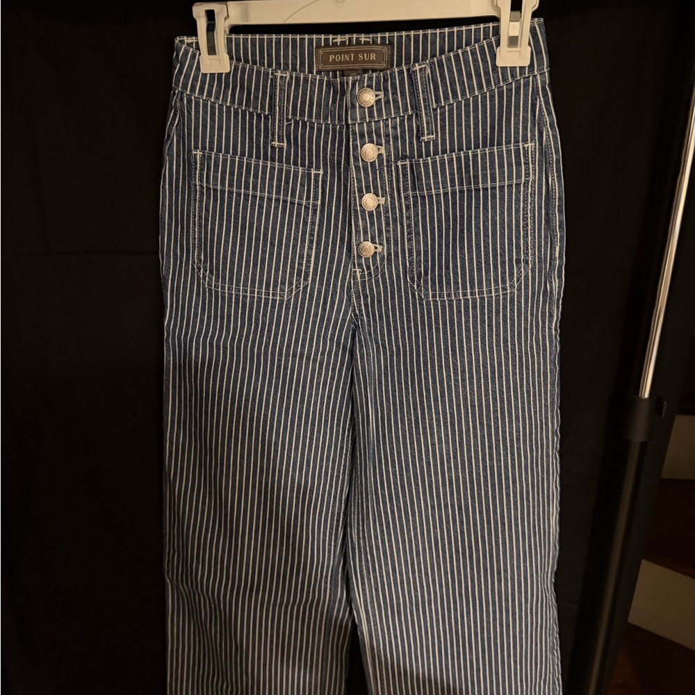 Point Sur Blue Striped Cropped Denim